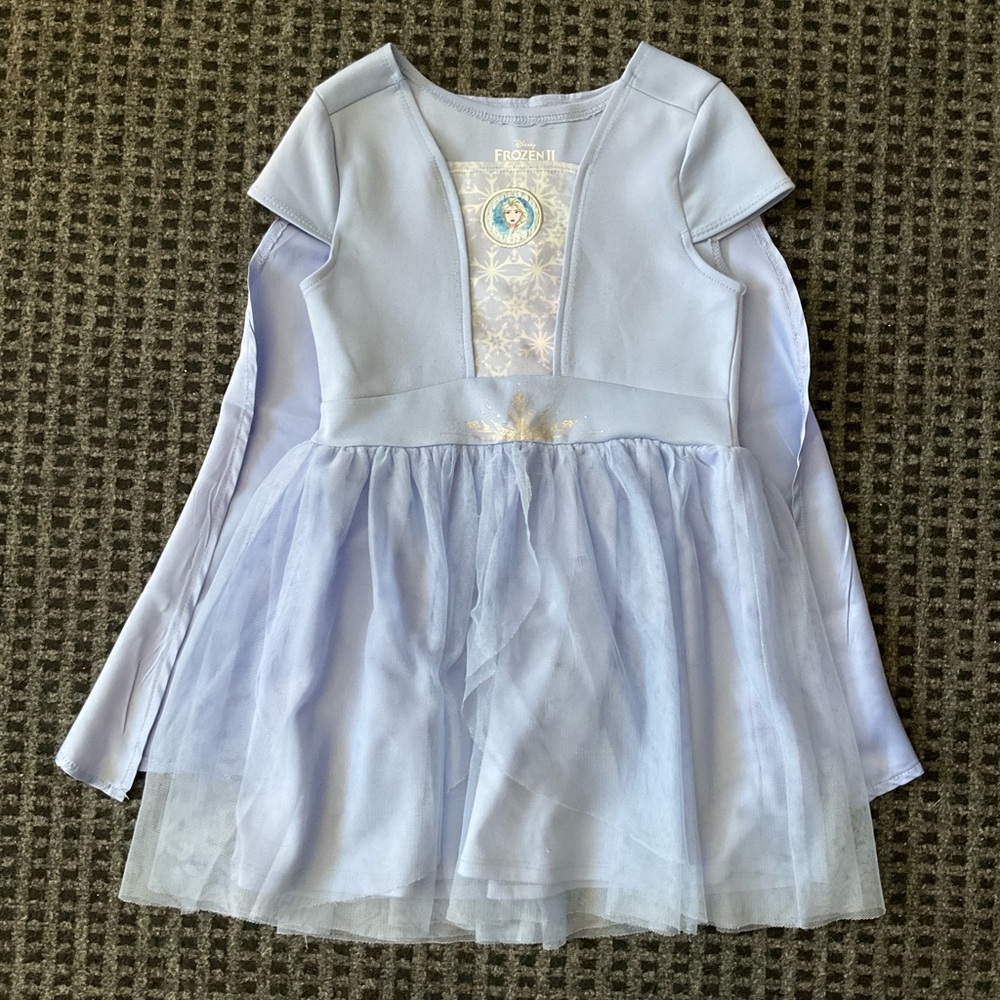Disney Frozen 2 Elsa light ice blue tutu dress costume w/detachable cape S 6/6x